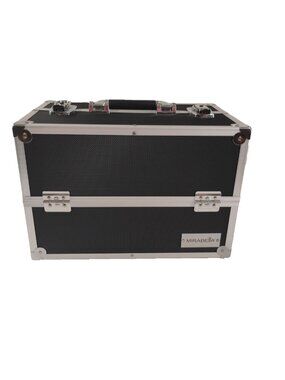 Mirabella Professional Makeup Organizer Case  Black Aluminum / Key Set / Carryi